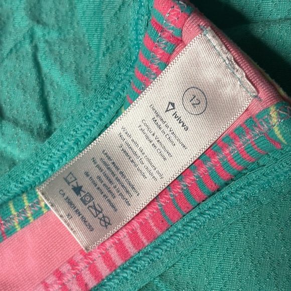 Ivivva by Lululemon 10/12 neon yellow, teal blue  and pink built in bra - Picture 16 of 16